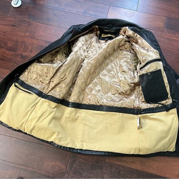 Marc New York Andrew Marc Mens Black Leather Coat size Medium - Picture 7 of 9